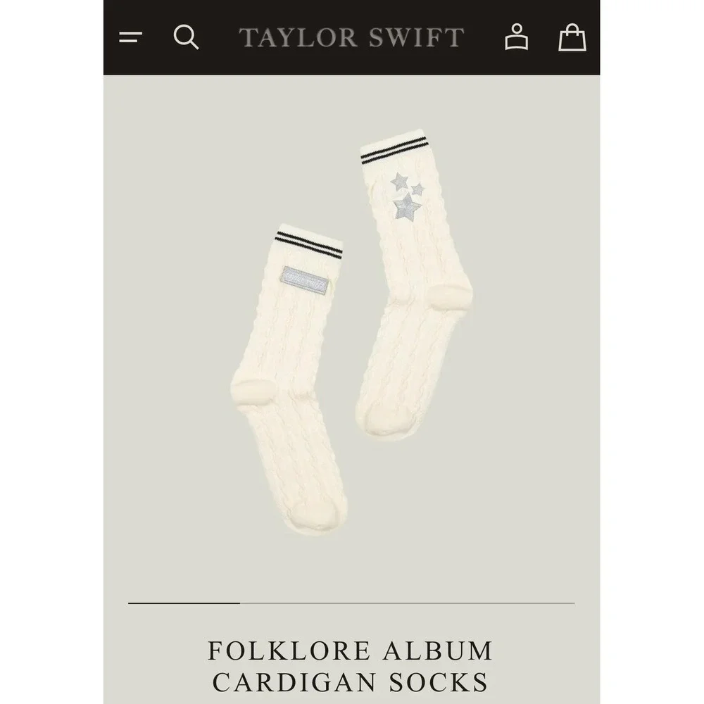 NEW Rare Taylor Swift Folklore Cardigan Cable Knit Socks Unopened Authentic